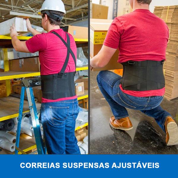 Imagem de Cinta Lombar EPI Segurança Faixa Ergonômica Coluna Postural Proteção Carga Pesada