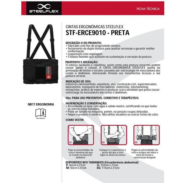 Cinta Lombar Epi Seguranca Faixa Ergonomica Coluna Postural TAMANHO XG - STEELFLEX Imagem de Cinta Lombar Epi Seguranca Faixa Ergonomica Coluna Postural TAMANHO XG