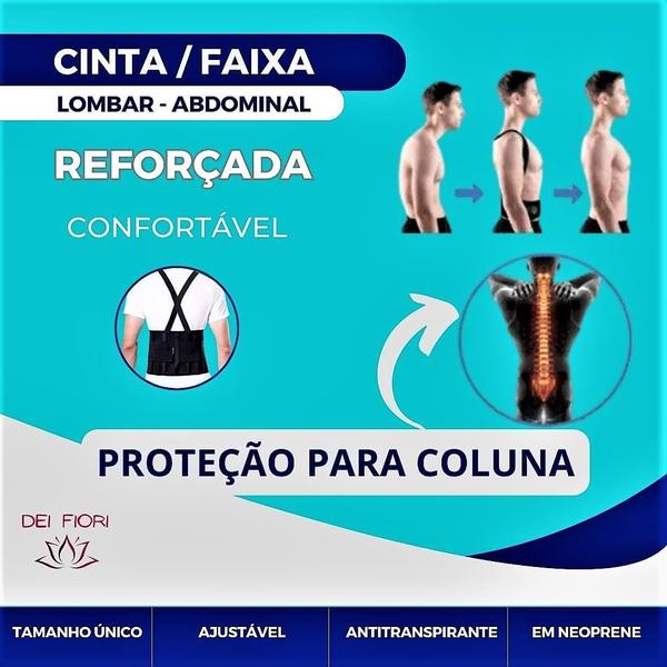 Imagem de Cinta Lombar Faixa Abdominal Ergonômica Para Coluna Postura