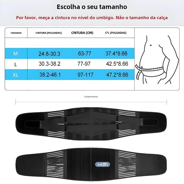 Imagem de Cinta Lombar Ortopédica com 6 Suportes - Antiderrapante e Respirável