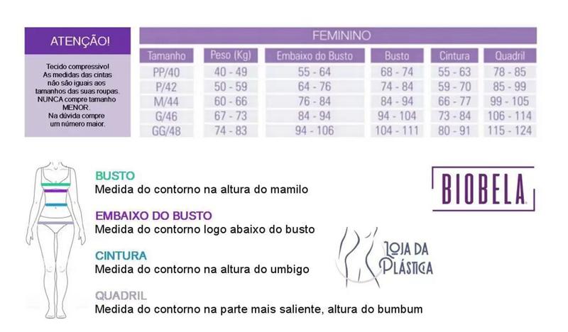 Imagem de Cinta Modeladora Cintura Alta Cavada fecho lateral Pós Cirúrgica - Biobela