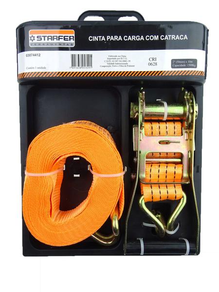 Cinta para carga com catraca 2''x10M Starfer Imagem de Cinta para carga com catraca 2''x10M Starfer