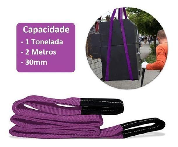 Imagem de Cinta Para Elevação De Carga 2M X 30Mm 1 Tonelada Violeta