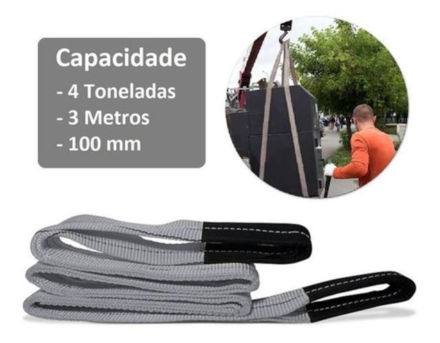 Imagem de Cinta Para Elevação De Carga 3M X 100Mm 4 Tonelada Cinza