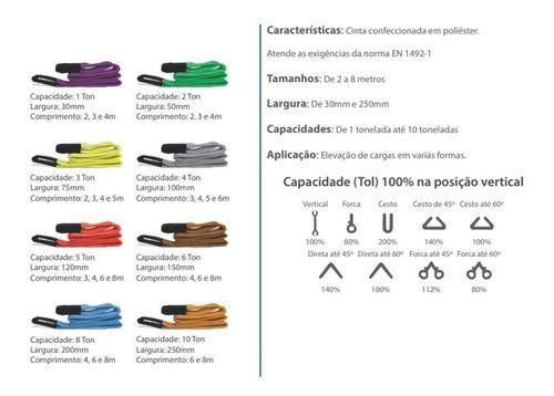 Imagem de Cinta Para Elevação De Carga 4m X 150mm 6 Tonelada Marrom