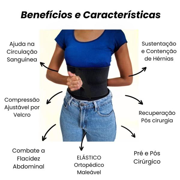 Cinta para Hérnia umbilical Faixa Umbilical Elástica Compressão Ajustável - BZK Imagem de Cinta para Hérnia umbilical Faixa Umbilical Elástica Compressão Ajustável