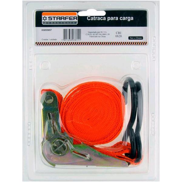 Cinta para Prender Carga com Catraca 1 Pol x 5 Metros STARFER Imagem de Cinta para Prender Carga com Catraca 1 Pol x 5 Metros STARFER