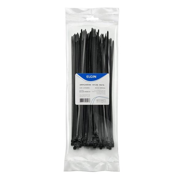 Cinta Plastica Abraçadeira Elgin PA66 4.8 X 300MM Pc 100U Preta Imagem de Cinta Plastica Abraçadeira Elgin PA66 4.8 X 300MM Pc 100U Preta