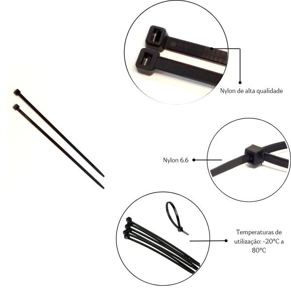 Imagem de Cinta Plástica Fita Hellermann 20 Cm Alta resistência Resistente a intempéries - 200 Unid