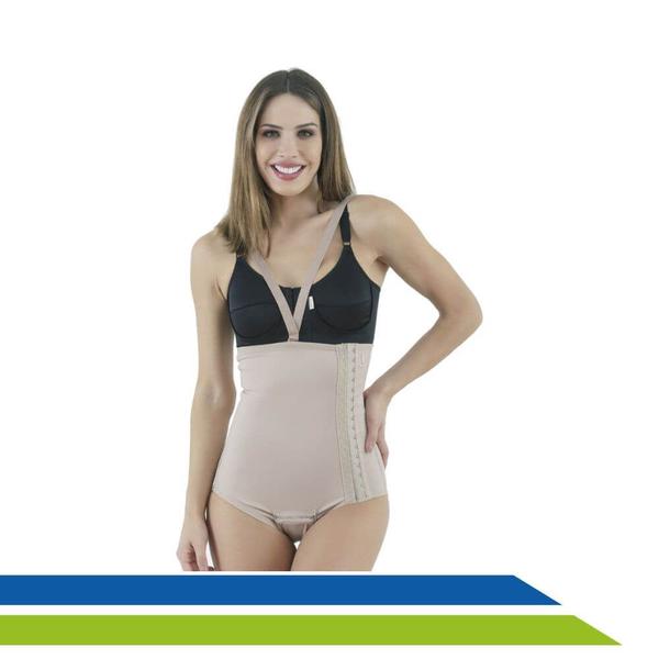 Imagem de Cinta Pós Cirúrgicas  Média Compressão Lipoaspiração, Pós Parto e Abdominoplastia Com Fechamento Lateral Alças Destacável  - Cód 2003- Macom 