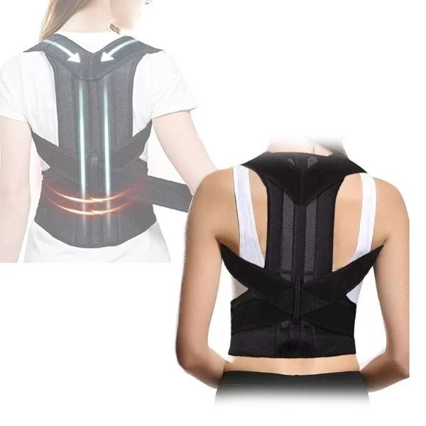 Imagem de Cinta Postural Colete Corretor Postura Lombar Forte Coluna Neoprene Reforçada Feminina 0285