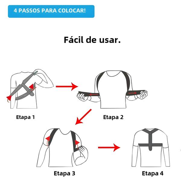 Imagem de Cinta Postural Corretiva para Adultos - Alívio de Corcunda e Melhora da Postura