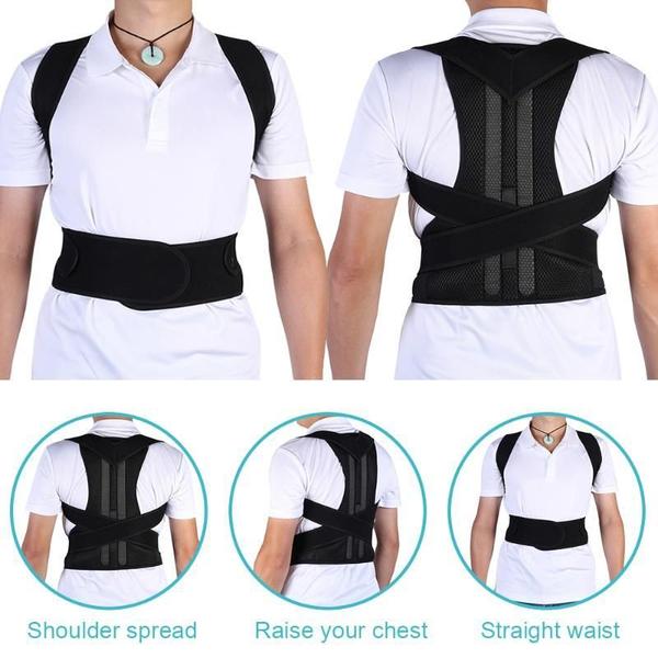 Imagem de Cinta Reforçada Corretor Masculino Coluna Lombar Neoprene