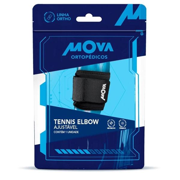 Cinta Tennis Elbow de Neoprene Ajustavel Tam U Preta - Mova Imagem de Cinta Tennis Elbow de Neoprene Ajustavel Tam U Preta - Mova