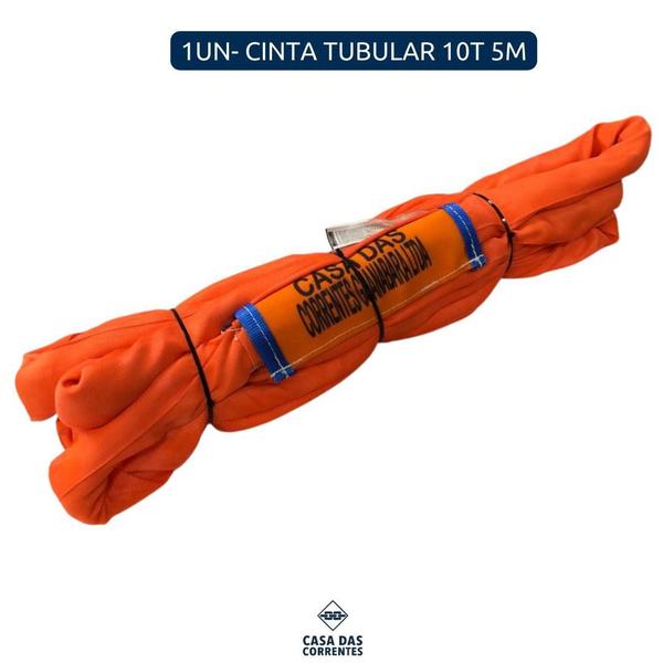 Imagem de Cinta Tubular Anel Elevação de Cargas 10t 5m Laranja