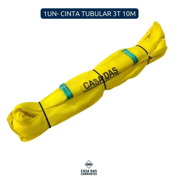 Imagem de Cinta Tubular Anel Elevação de Cargas 3t 10m - Amarelo