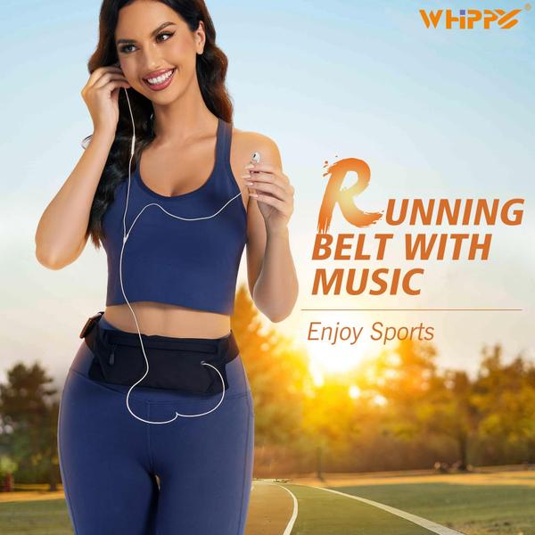 Imagem de Cinto de corrida WHIPPY Slim Fanny Pack, bolsa de cintura preta