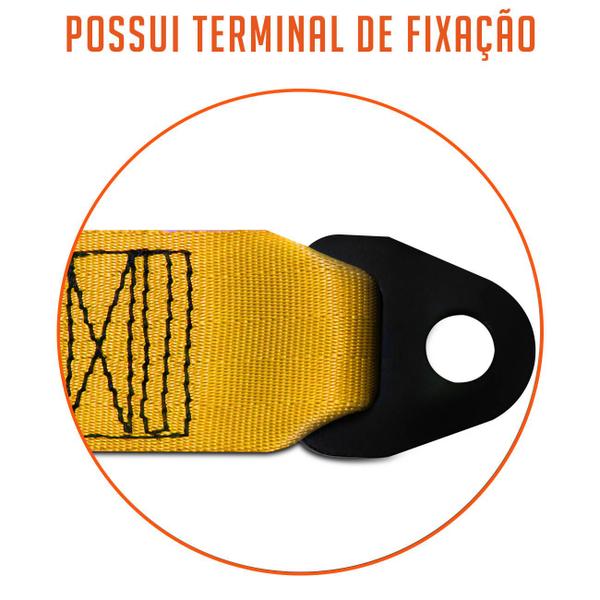 Imagem de Cinto de Segurança 3 Pontos Dianteiro Traseiro Universal Amarelo Estático