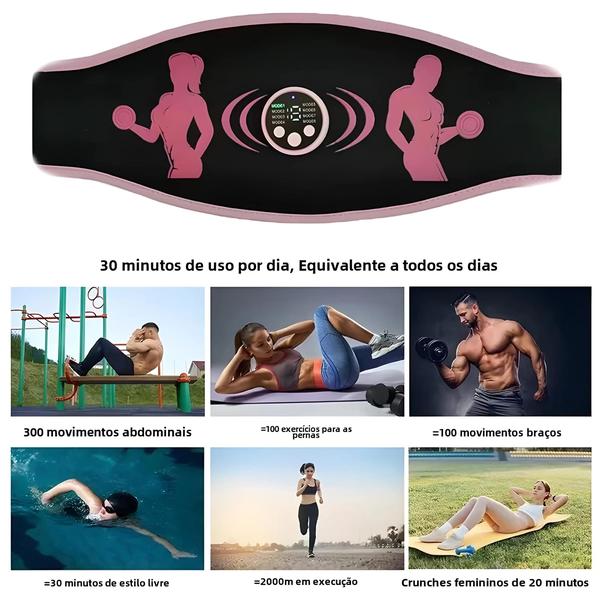 Imagem de Cinto EMS para Estimulação Muscular Abdominal - Emagrecimento e Fortalecimento Muscular