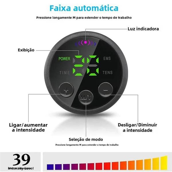 Imagem de Cinto Estimulador Muscular EMS Unissex - Abdômen, Braços e Pernas - Exercício em Casa e Escritório