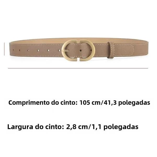 Imagem de Cinto Feminino Elegante de Couro PU - Fivela de Agulha Simples e Versátil