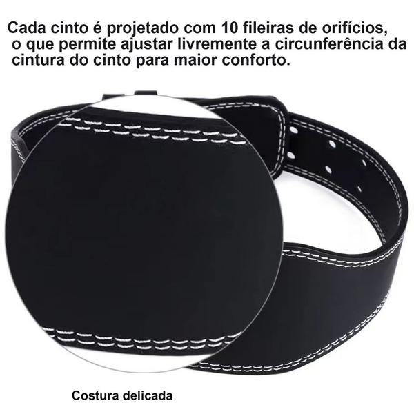 Imagem de Cinto Musculação Para Agachamento Cinturão De Couro Academia E Exercício Funcional Profissional Levantamento De Peso Fitness