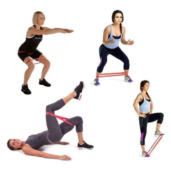 Imagem de Cinto Para Exercícios Físicos Kit Com 5 Elásticos Super Band