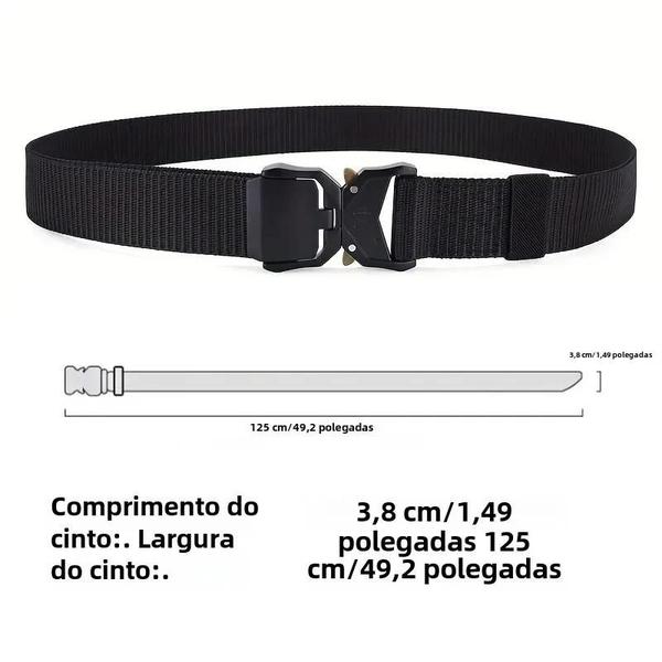 Imagem de Cinto Tático Masculino - Nylon Resistente com Fivela de Liga de Alta Qualidade