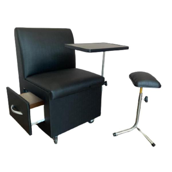 Imagem de Ciranda Cadeira P/Manicure - Preta + Tripé Preto
