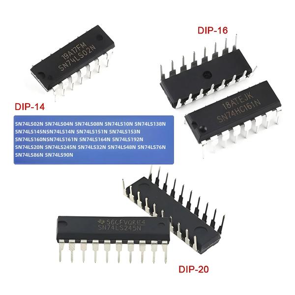 Imagem de Circuitos Integrados Lógicos SN74LS - Kit com 10 Peças (SN74LS02N, SN74LS04N, SN74LS08N)