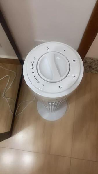 Imagem de Circulador de Ar 110V Torre Vertical Branco 75cm c/ 3 Velocidades Ventilador de Coluna Moderno Portátil Leve p/ Chão Calor Verão