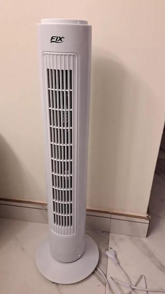 Imagem de Circulador de Ar 110V Torre Vertical Branco 75cm c/ 3 Velocidades Ventilador de Coluna Moderno Portátil Leve p/ Chão Calor Verão