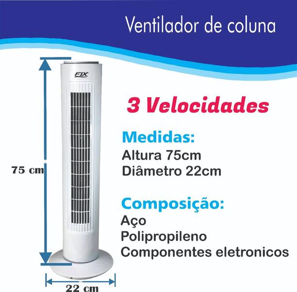 Imagem de Circulador De Ar Torre 3 Velocidade Silencioso E Refrescante