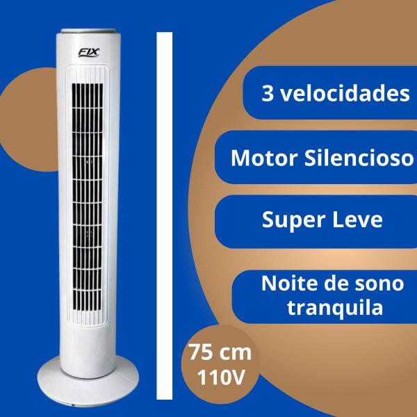 Imagem de Circulador de Ar Ventilador Vertical 3 Velocidades Potente Moderno - 110v