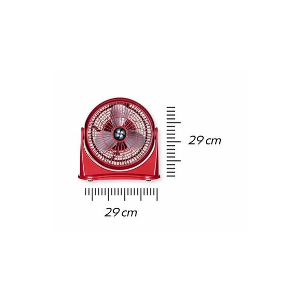 Imagem de Circulador de Ar Ventimais 25cm 3 em 1 2 Velocidades Vermelho e Prata 220v