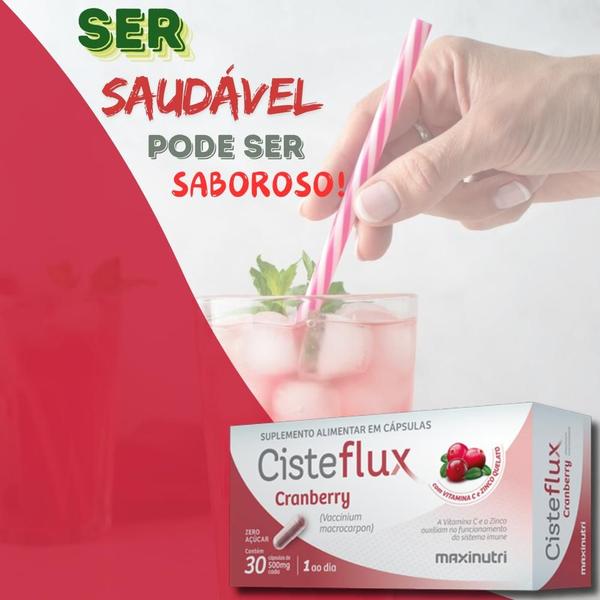 Imagem de Cisteflux Cranberry com Vitamina C e Zinco 30 Cápsulas Maxinutri