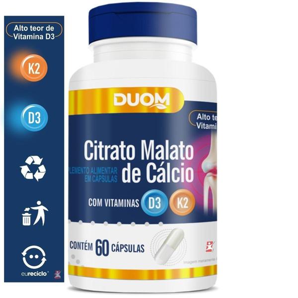 Imagem de Citrato Malato De Cálcio Vitaminas D K 60 Cápsulas - Duom