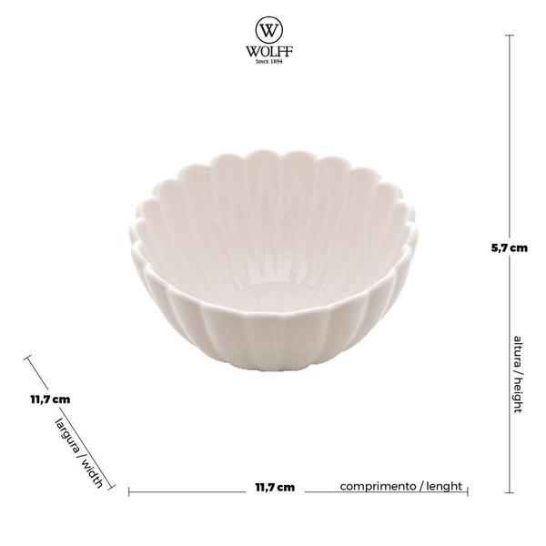 Imagem de Cj 2 Bowls De Porcelana Pétala Branco Matt 12X6Cm