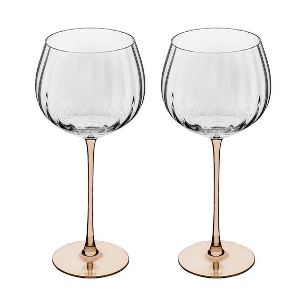 Imagem de Cj 2 tacas de vinho de vidro com haste ambar classic 720ml