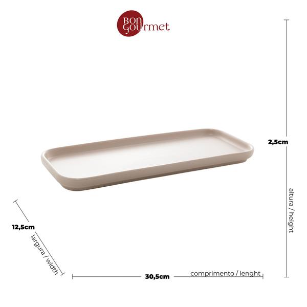 Imagem de Cj.2 Travessas de Porcelana Nordica Cinza Matt 31x13x3cm