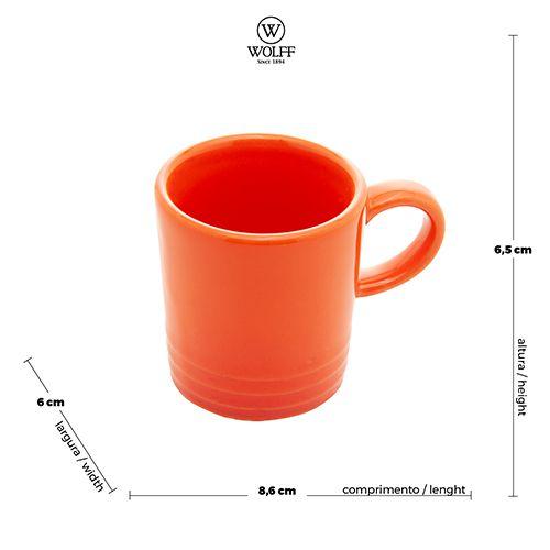 Imagem de Cj 2 xicaras de cafe de ceramica retro laranja wolff