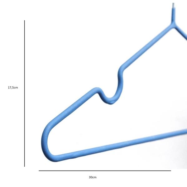 Imagem de Cj 3 cabide infantis de metal/pvc mini finesse oikos azul