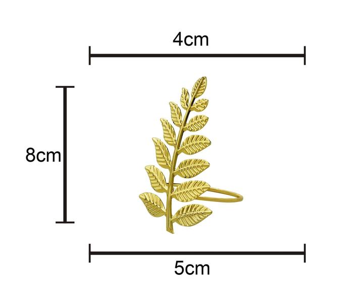 Imagem de Cj 4 Anéis Para Guardanapo Metal Folha Dourada 4X8X5Cm