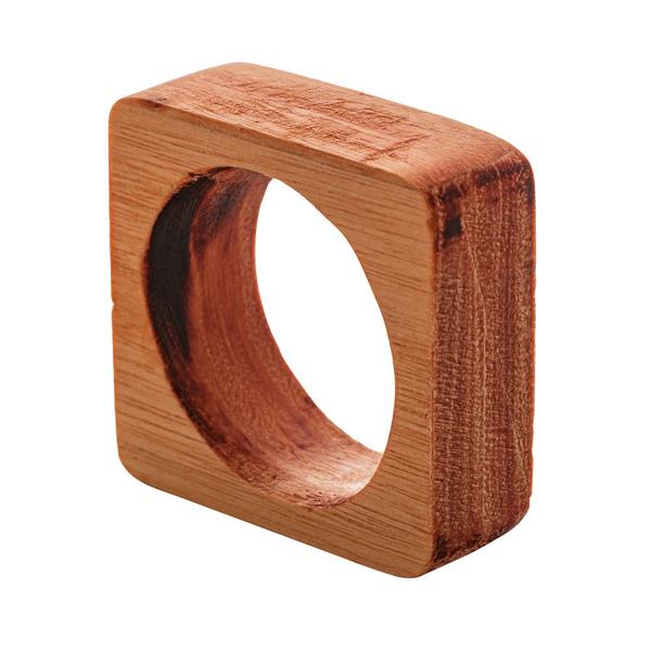 Imagem de Cj 4 Argolas de Madeira Quadrada Liptus P/Guardanapos de Tecido Woodart