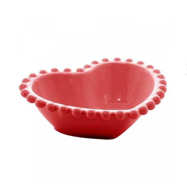 Imagem de Cj 4 Bowls de Porcelana Coração Beads Vermelho 13x11cm Wolff