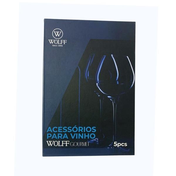 Imagem de Cj 5 Peças para Vinho em Aço Inox C/ Caixa - Wolff