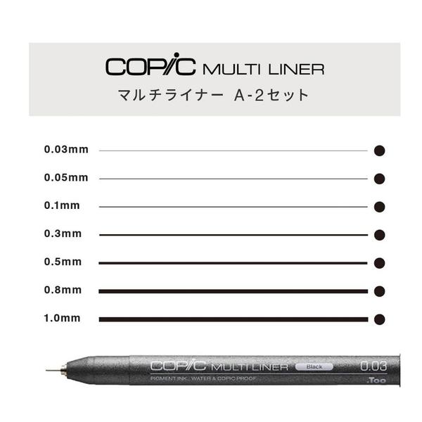 Imagem de Cj. Caneta Técnica COPIC Multiliner Set A2 c/ 7 Unid