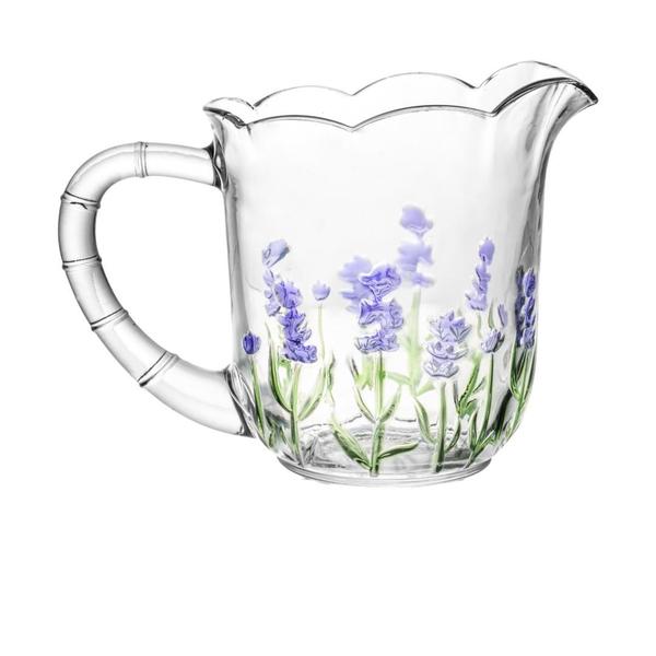 Imagem de CJ Jarra c/ 6 Taças Cristal Lavanda Hand Painting 1,3L/240ml