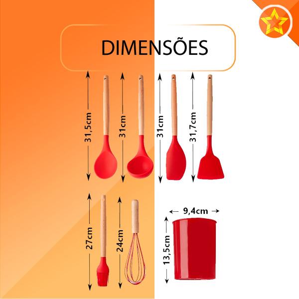 Imagem de Cj utensilios de cozinha silic ref:bk5983