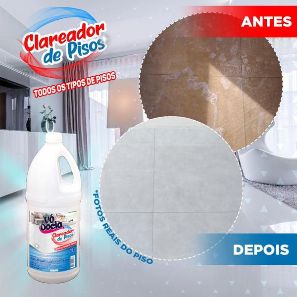 Clareador De Pisos Vó Docia Para Ardósias Da Brilho 2 Litros - vodocia Imagem de Clareador De Pisos Vó Docia Para Ardósias Da Brilho 2 Litros
